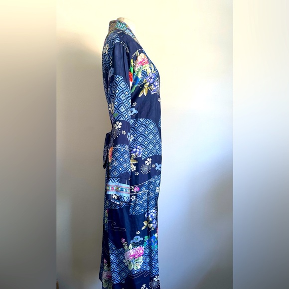 Johnny Was FANNY TOVE Embroidered REVERSIBLE Belted SILK KIMONO Robe sz MED NWT - Picture 7 of 14